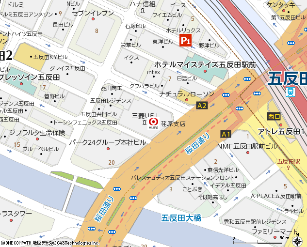 荏原支店付近の地図
